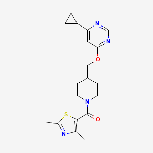 molecular formula C19H24N4O2S B2364073 (4-(((6-环丙基嘧啶-4-基)氧基)甲基)哌啶-1-基)(2,4-二甲基噻唑-5-基)甲苯酮 CAS No. 2310155-18-9