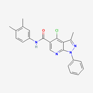 molecular formula C22H19ClN4O B2364086 4-氯-N-(3,4-二甲苯基)-3-甲基-1-苯基-1H-吡唑并[3,4-b]吡啶-5-甲酰胺 CAS No. 899746-29-3