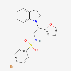 B2364089 4-bromo-N-(2-(furan-2-yl)-2-(indolin-1-yl)ethyl)benzenesulfonamide CAS No. 898432-82-1