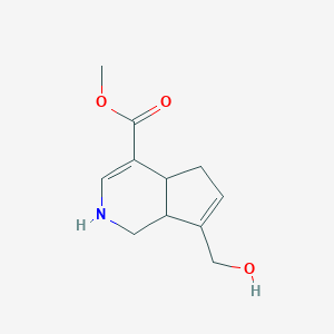 molecular formula C11H15NO3 B236409 methyl 7-(hydroxymethyl)-2,4a,5,7a-tetrahydro-1H-cyclopenta[c]pyridine-4-carboxylate CAS No. 139682-15-8