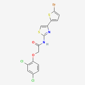 molecular formula C15H9BrCl2N2O2S2 B2364099 N-[4-(5-溴噻吩-2-基)-1,3-噻唑-2-基]-2-(2,4-二氯苯氧基)乙酰胺 CAS No. 393837-41-7