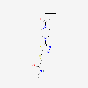 2-((5-(4-(3,3-dimethylbutanoyl)piperazin-1-yl)-1,3,4-thiadiazol-2-yl)thio)-N-isopropylacetamide