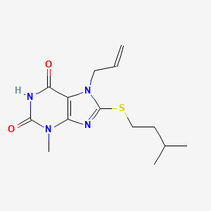 3-Methyl-8-(3-methylbutylsulfanyl)-7-prop-2-enylpurine-2,6-dione