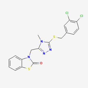 3-((5-((3,4-dichlorobenzyl)thio)-4-methyl-4H-1,2,4-triazol-3-yl)methyl)benzo[d]thiazol-2(3H)-one