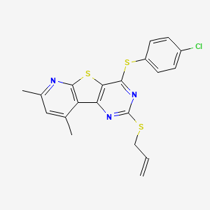 2-(Allylsulfanyl)-4-[(4-chlorophenyl)sulfanyl]-7,9-dimethylpyrido[3',2':4,5]thieno[3,2-d]pyrimidine