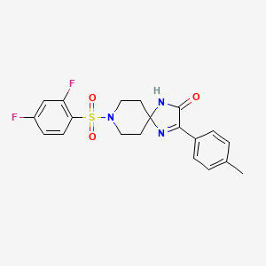 molecular formula C20H19F2N3O3S B2364120 8-((2,4-Difluorophenyl)sulfonyl)-3-(p-tolyl)-1,4,8-triazaspiro[4.5]dec-3-en-2-one CAS No. 1215658-02-8