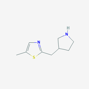 molecular formula C9H14N2S B2364122 5-Methyl-2-[(pyrrolidin-3-yl)methyl]-1,3-thiazole CAS No. 1503466-63-4