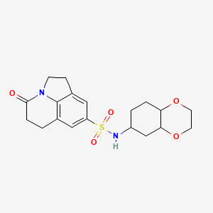 molecular formula C19H24N2O5S B2364125 N-(octahydrobenzo[b][1,4]dioxin-6-yl)-4-oxo-2,4,5,6-tetrahydro-1H-pyrrolo[3,2,1-ij]quinoline-8-sulfonamide CAS No. 1902949-88-5