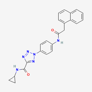 molecular formula C23H20N6O2 B2364130 N-cyclopropyl-2-(4-(2-(naphthalen-1-yl)acetamido)phenyl)-2H-tetrazole-5-carboxamide CAS No. 1396748-97-2