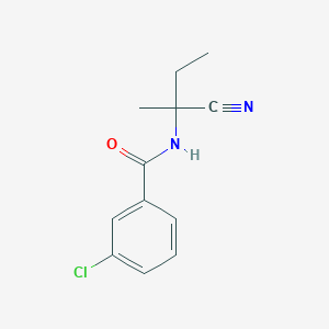 molecular formula C12H13ClN2O B2364131 3-chloro-N-(1-cyano-1-methylpropyl)benzamide CAS No. 1249936-91-1