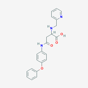 molecular formula C22H21N3O4 B2364139 4-Oxo-4-(4-phenoxyanilino)-2-(pyridin-2-ylmethylamino)butanoic acid CAS No. 1026687-37-5
