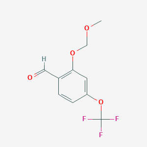 molecular formula C10H9F3O4 B2364142 2-(甲氧甲氧基)-4-(三氟甲氧基)苯甲醛 CAS No. 1321963-79-4