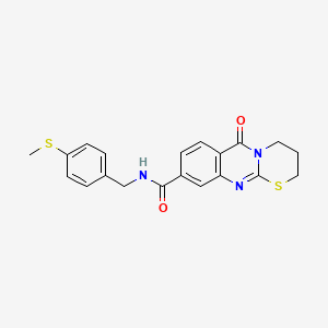 molecular formula C20H19N3O2S2 B2364145 N-(4-(methylthio)benzyl)-6-oxo-2,3,4,6-tetrahydro-[1,3]thiazino[2,3-b]quinazoline-9-carboxamide CAS No. 1251557-21-7