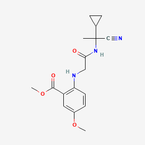 molecular formula C17H21N3O4 B2364147 Methyl 2-({[(1-cyano-1-cyclopropylethyl)carbamoyl]methyl}amino)-5-methoxybenzoate CAS No. 1241348-76-4