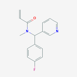 molecular formula C16H15FN2O B2364157 N-[(4-Fluorophenyl)-pyridin-3-ylmethyl]-N-methylprop-2-enamide CAS No. 2191110-77-5