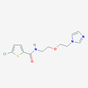 molecular formula C12H14ClN3O2S B2364159 N-(2-(2-(1H-imidazol-1-yl)ethoxy)ethyl)-5-chlorothiophene-2-carboxamide CAS No. 2034567-47-8