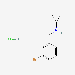 molecular formula C10H13BrClN B2364162 N-[(3-bromophenyl)methyl]cyclopropanamine hydrochloride CAS No. 1050214-15-7