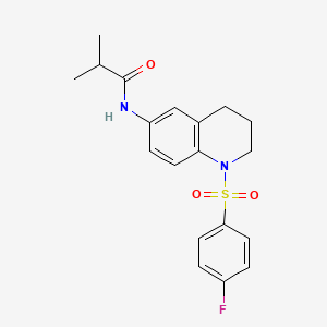 molecular formula C19H21FN2O3S B2364168 N-(1-((4-氟苯基)磺酰)-1,2,3,4-四氢喹啉-6-基)异丁酰胺 CAS No. 941971-66-0