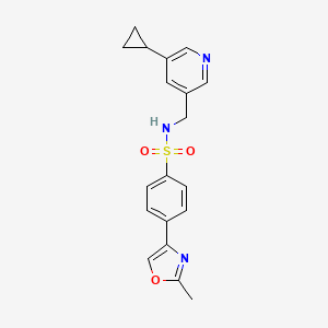 molecular formula C19H19N3O3S B2364170 N-((5-环丙基吡啶-3-基)甲基)-4-(2-甲氧噁唑-4-基)苯磺酰胺 CAS No. 2034533-52-1