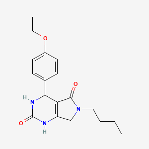 molecular formula C18H23N3O3 B2364173 6-butyl-4-(4-éthoxyphényl)-3,4,6,7-tétrahydro-1H-pyrrolo[3,4-d]pyrimidine-2,5-dione CAS No. 923259-03-4