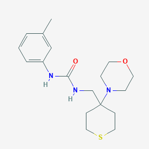 molecular formula C18H27N3O2S B2364174 1-(3-Methylphenyl)-3-[(4-morpholin-4-ylthian-4-yl)methyl]urea CAS No. 2380096-75-1