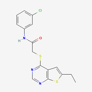N-(3-chlorophenyl)-2-(6-ethylthieno[2,3-d]pyrimidin-4-yl)sulfanylacetamide