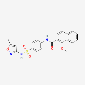 molecular formula C22H19N3O5S B2364183 1-甲氧基-N-(4-(N-(5-甲基异恶唑-3-基)磺酰基)苯基)-2-萘酰胺 CAS No. 2034370-46-0