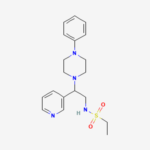 molecular formula C19H26N4O2S B2364187 N-[2-(4-苯基哌嗪-1-基)-2-吡啶-3-基乙基]乙磺酰胺 CAS No. 863558-76-3
