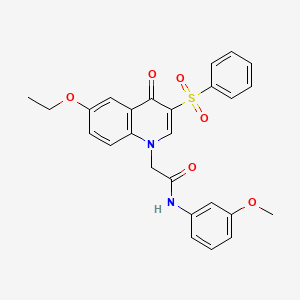 2-[3-(benzenesulfonyl)-6-ethoxy-4-oxoquinolin-1-yl]-N-(3-methoxyphenyl)acetamide