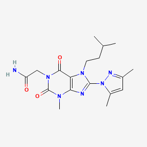 2-(8-(3,5-dimethyl-1H-pyrazol-1-yl)-7-isopentyl-3-methyl-2,6-dioxo-2,3,6,7-tetrahydro-1H-purin-1-yl)acetamide