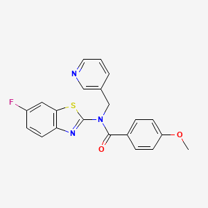 molecular formula C21H16FN3O2S B2364198 N-(6-氟苯并[d]噻唑-2-基)-4-甲氧基-N-(吡啶-3-基甲基)苯甲酰胺 CAS No. 895018-15-2