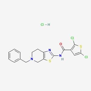 B2364204 N-(5-benzyl-4,5,6,7-tetrahydrothiazolo[5,4-c]pyridin-2-yl)-2,5-dichlorothiophene-3-carboxamide hydrochloride CAS No. 1185052-08-7