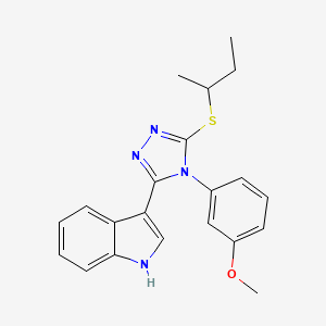 molecular formula C21H22N4OS B2364208 3-(5-(叔丁基硫)-4-(3-甲氧基苯基)-4H-1,2,4-三唑-3-基)-1H-吲哚 CAS No. 946329-25-5