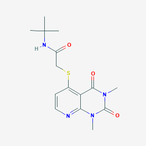 molecular formula C15H20N4O3S B2364214 N-叔丁基-2-(1,3-二甲基-2,4-二氧代吡啶并[2,3-d]嘧啶-5-基)硫代乙酰胺 CAS No. 899988-40-0