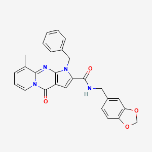 N-(1,3-benzodioxol-5-ylmethyl)-1-benzyl-9-methyl-4-oxo-1,4-dihydropyrido[1,2-a]pyrrolo[2,3-d]pyrimidine-2-carboxamide
