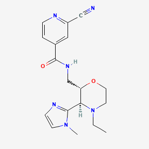 2-Cyano-N-[[(2S,3S)-4-ethyl-3-(1-methylimidazol-2-yl)morpholin-2-yl]methyl]pyridine-4-carboxamide