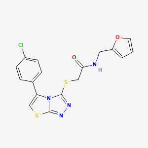2-{[5-(4-chlorophenyl)[1,3]thiazolo[2,3-c][1,2,4]triazol-3-yl]thio}-N-(2-furylmethyl)acetamide