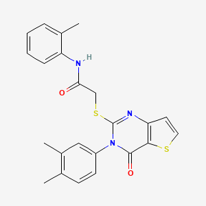 2-{[3-(3,4-dimethylphenyl)-4-oxo-3,4-dihydrothieno[3,2-d]pyrimidin-2-yl]sulfanyl}-N-(2-methylphenyl)acetamide
