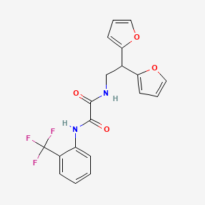 molecular formula C19H15F3N2O4 B2364248 N1-(2,2-二(呋喃-2-基)乙基)-N2-(2-(三氟甲基)苯基)草酰胺 CAS No. 2319841-49-9