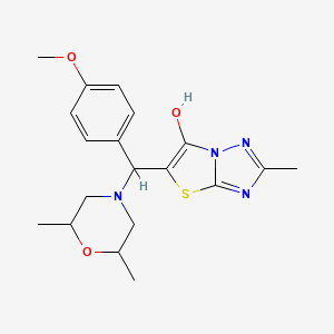 molecular formula C19H24N4O3S B2364256 5-((2,6-二甲基吗啉代)(4-甲氧基苯基)甲基)-2-甲基噻唑并[3,2-b][1,2,4]三唑-6-醇 CAS No. 1008069-60-0