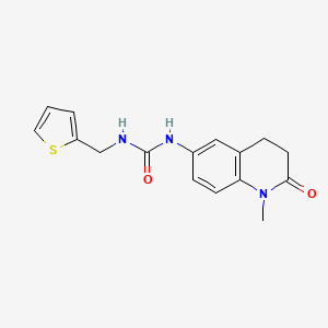 molecular formula C16H17N3O2S B2364258 1-(1-Methyl-2-oxo-1,2,3,4-tetrahydroquinolin-6-yl)-3-(thiophen-2-ylmethyl)urea CAS No. 1170178-89-8