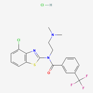 molecular formula C19H18Cl2F3N3OS B2364261 N-(4-chlorobenzo[d]thiazol-2-yl)-N-(2-(dimethylamino)ethyl)-3-(trifluoromethyl)benzamide hydrochloride CAS No. 1217076-60-2