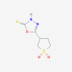molecular formula C6H8N2O3S2 B2364265 5-(1,1-Dioxidotetrahydrothien-3-yl)-1,3,4-oxadiazole-2-thiol CAS No. 869464-89-1