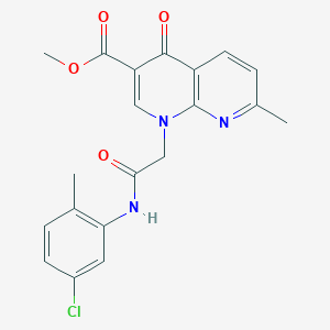molecular formula C20H18ClN3O4 B2364278 Methyl 1-(2-((5-chloro-2-methylphenyl)amino)-2-oxoethyl)-7-methyl-4-oxo-1,4-dihydro-1,8-naphthyridine-3-carboxylate CAS No. 899724-30-2