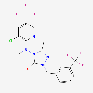 4-[[3-Chloro-5-(trifluoromethyl)pyridin-2-yl]-methylamino]-5-methyl-2-[[3-(trifluoromethyl)phenyl]methyl]-1,2,4-triazol-3-one