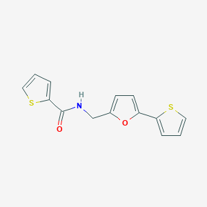 molecular formula C14H11NO2S2 B2364291 N-((5-(thiophen-2-yl)furan-2-yl)methyl)thiophene-2-carboxamide CAS No. 2034403-30-8