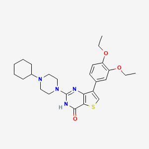 molecular formula C26H34N4O3S B2364294 2-(4-cyclohexylpiperazin-1-yl)-7-(3,4-diethoxyphenyl)thieno[3,2-d]pyrimidin-4(3H)-one CAS No. 1242868-82-1