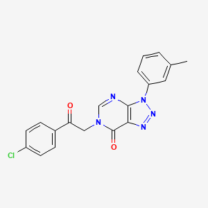 molecular formula C19H14ClN5O2 B2364297 6-[2-(4-Chlorophenyl)-2-oxoethyl]-3-(3-methylphenyl)triazolo[4,5-d]pyrimidin-7-one CAS No. 888420-60-8