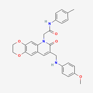2-[8-{[(4-methoxyphenyl)amino]methyl}-7-oxo-2,3-dihydro[1,4]dioxino[2,3-g]quinolin-6(7H)-yl]-N-(4-methylphenyl)acetamide