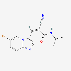 molecular formula C14H13BrN4O B2364304 (Z)-3-(6-溴咪唑并[1,2-a]吡啶-3-基)-2-氰基-N-丙-2-基丙-2-烯酰胺 CAS No. 1334031-60-5